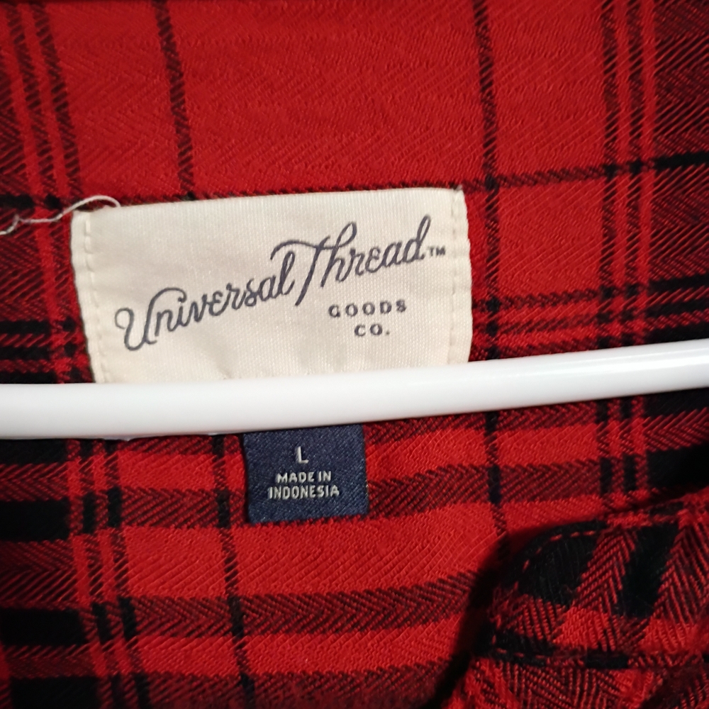 Universal Thread Red Plaid Button-Down Shirt - image 3
